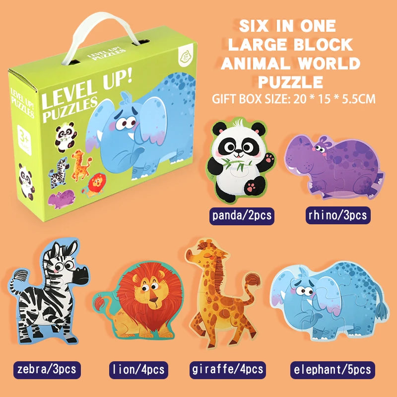 Educational Animal Puzzle Kids Jigsaw Shape Matching Toy
