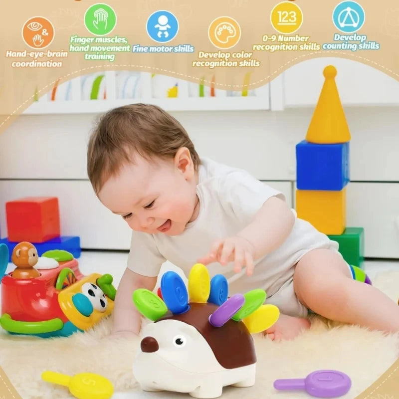 Sensory Hedgehog Toy – Montessori Fine Motor Learning Toy