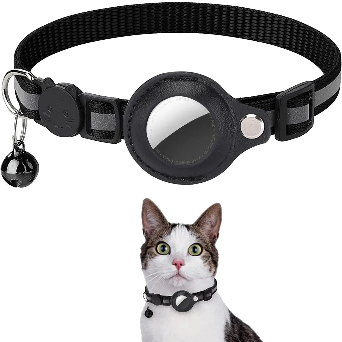 Cat AirTag Collar – Adjustable Reflective Breakaway Collar