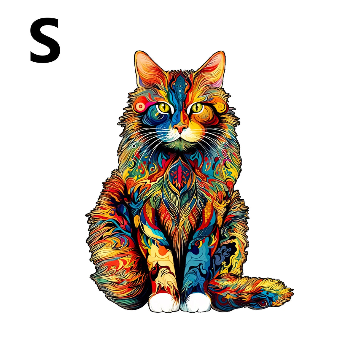 Cat Pattern Wooden Puzzle – Irregular Animal Jigsaw