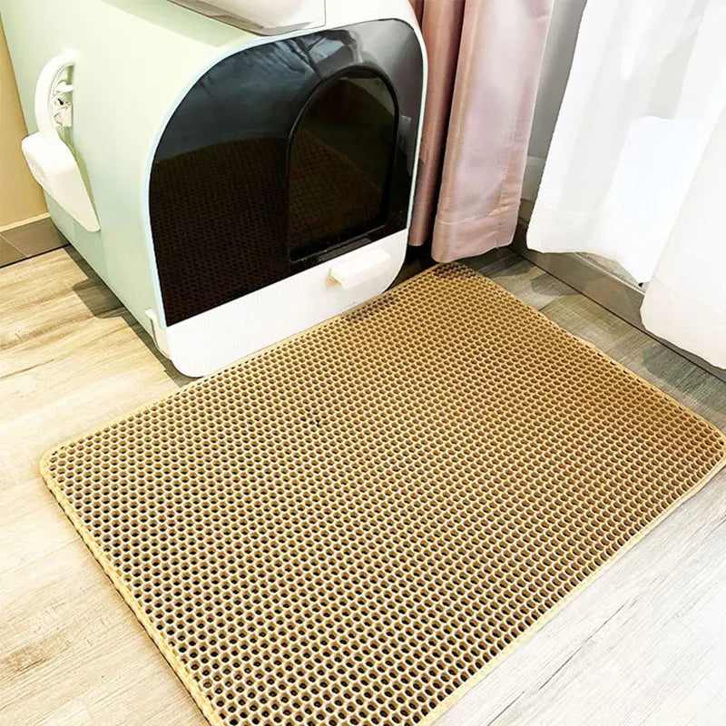 Double-Layer EVA Cat Litter Mat for Litter Tracking