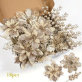 Christmas Artificial Flowers Glitter Berry Bouquet Tree Decor