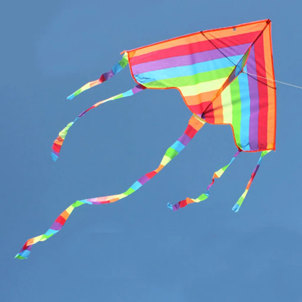 Rainbow Kite Nylon Outdoor Flying Toy with 30M String