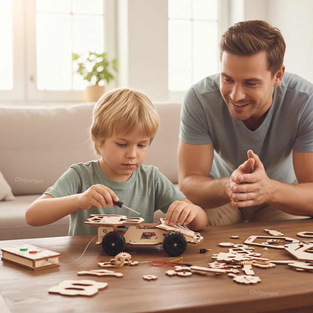 DIY Wooden Remote Control Car Kit for STEM Learning and Racing