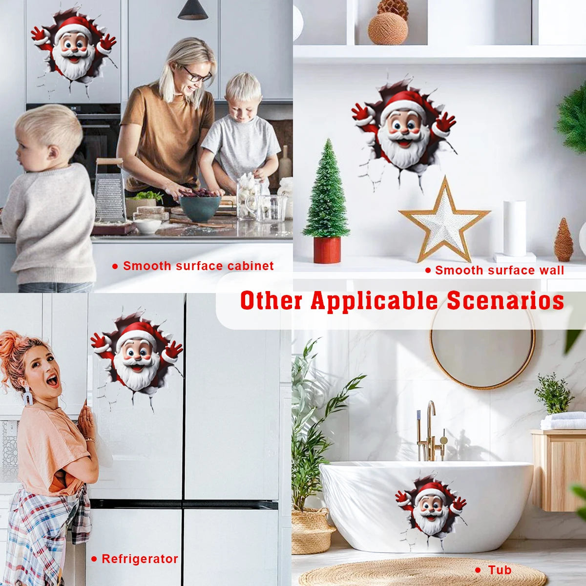 Christmas Toilet Sticker Merry Christmas Bathroom Decoration