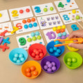Wooden Sorting Beads Toy – Montessori Bowl Activity Set