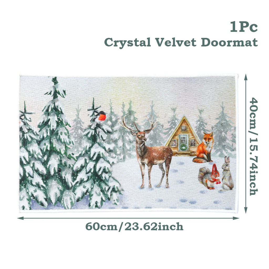 Christmas Door Mat Santa Claus Merry Christmas Home Decor