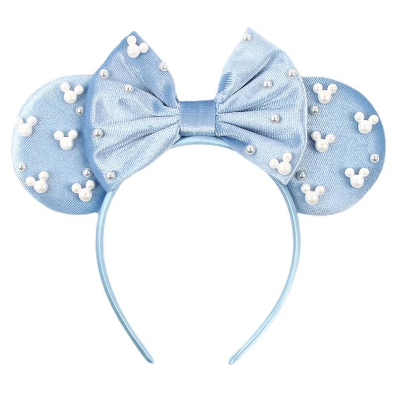 Mouse Ears Headband – Velvet Bow Hair Accessory
