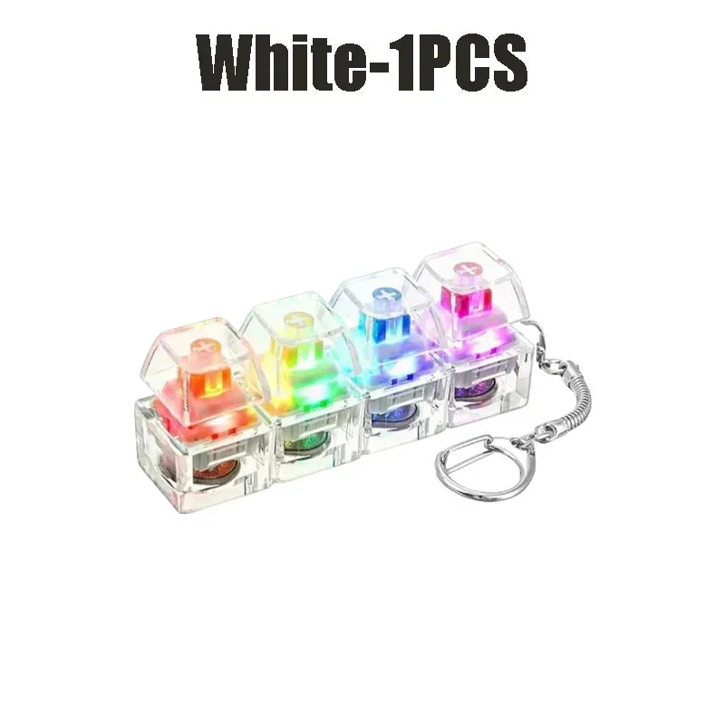 Light Up Keyboard Keychain Clickable Button LED Fidget Toy