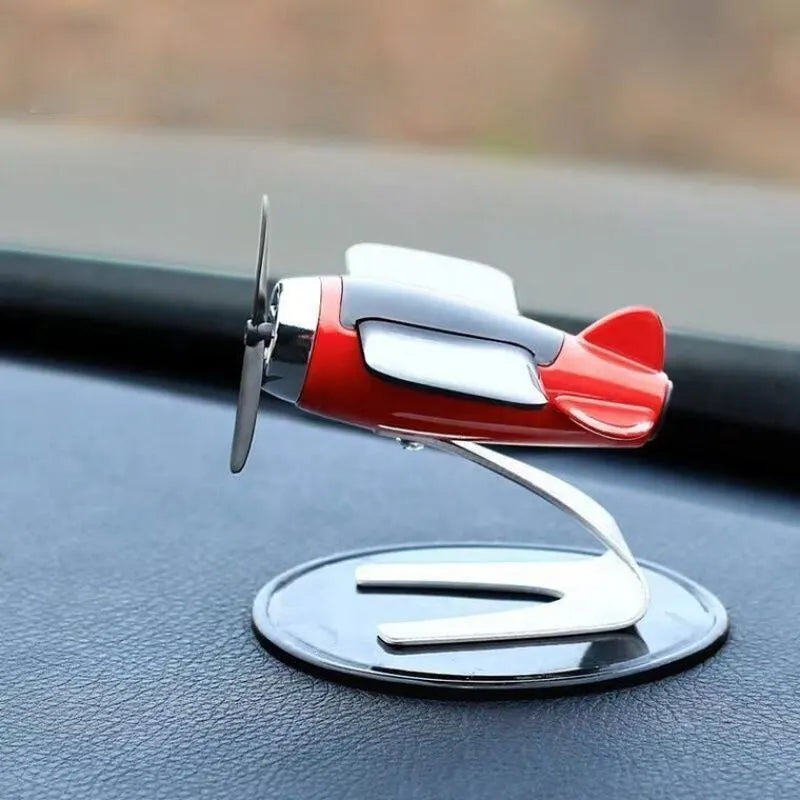 Solar Airplane Car Ornament Rotating Dashboard Decor