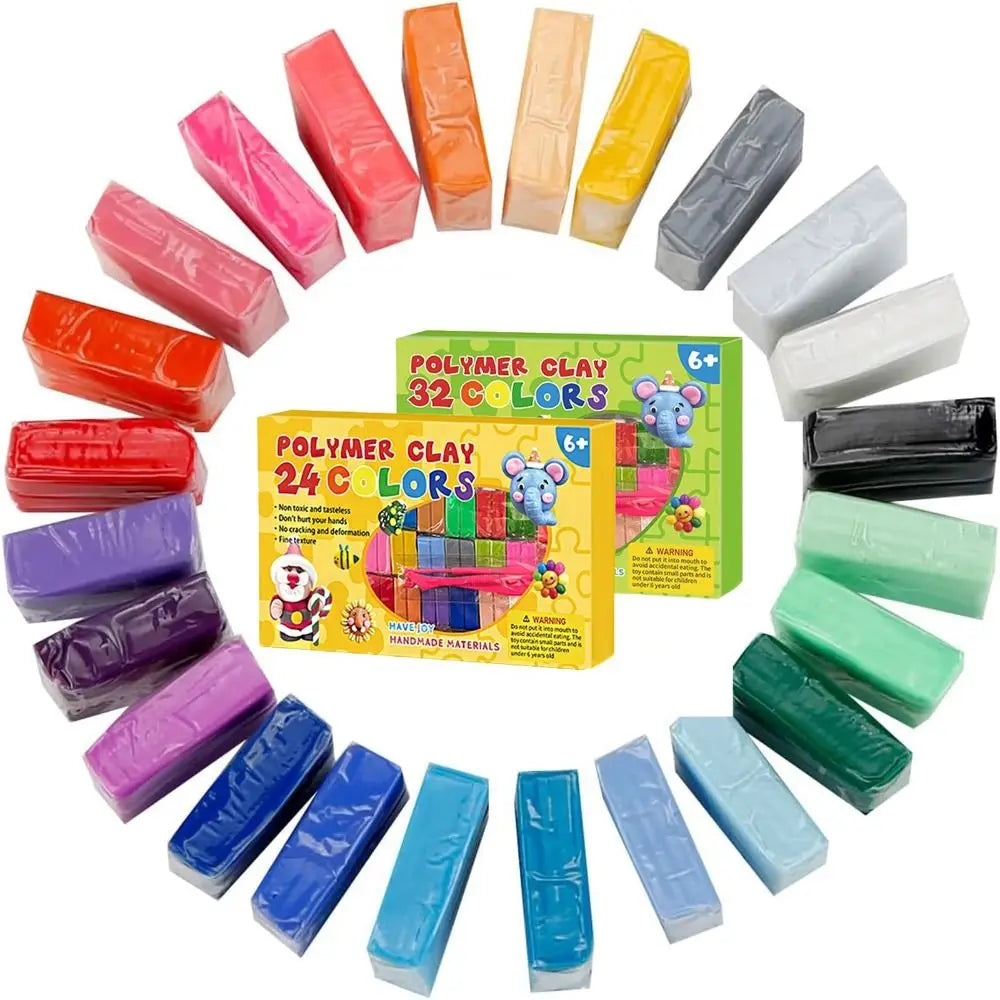 Polymer Clay Kit for Kids & Adults, 24 or 32 Color Modeling Set