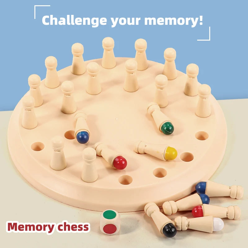 Memory Chess Matching Game: Family Board Games for Kids and Adults, Montessori Preschool Learning Educational Toy