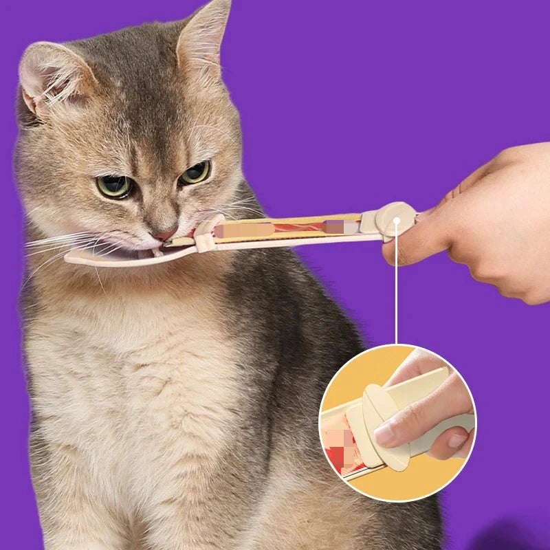 2PCs Cat Strip Squeeze Spoon Cat Strip Feeder for Lickable Wet Cat Treats Pet Liquid Snack Feeding Tool Cat Feeder Pet Supplies