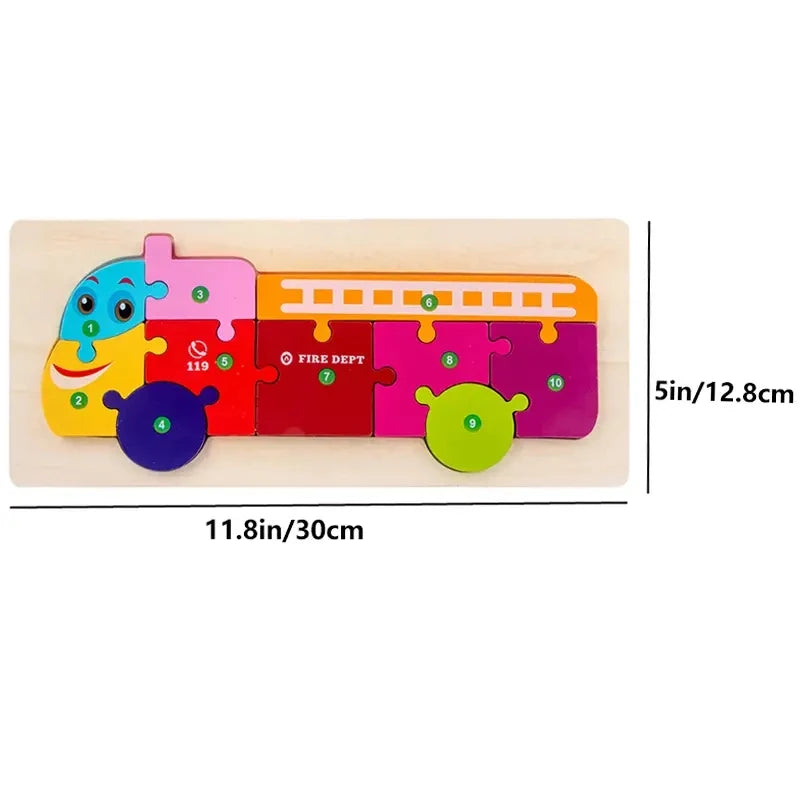 Wooden Kids Puzzle Animal Dinosaur Traffic Jigsaw Toy