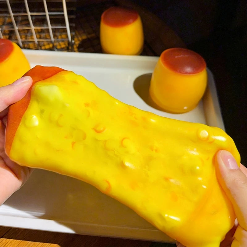 Caramel Pudding Squishy Toy Sequin Filler Crispy Fidget
