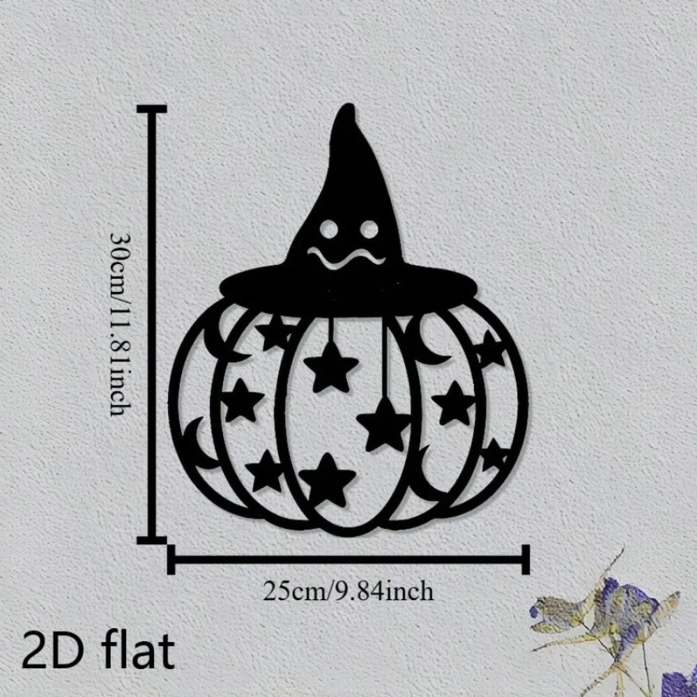 Halloween Metal Trick-or-Treat Sign with Pumpkin Monster Design