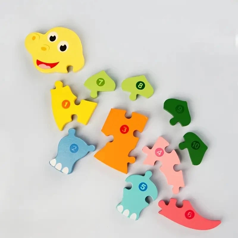 Wooden Kids Puzzle Animal Dinosaur Traffic Jigsaw Toy