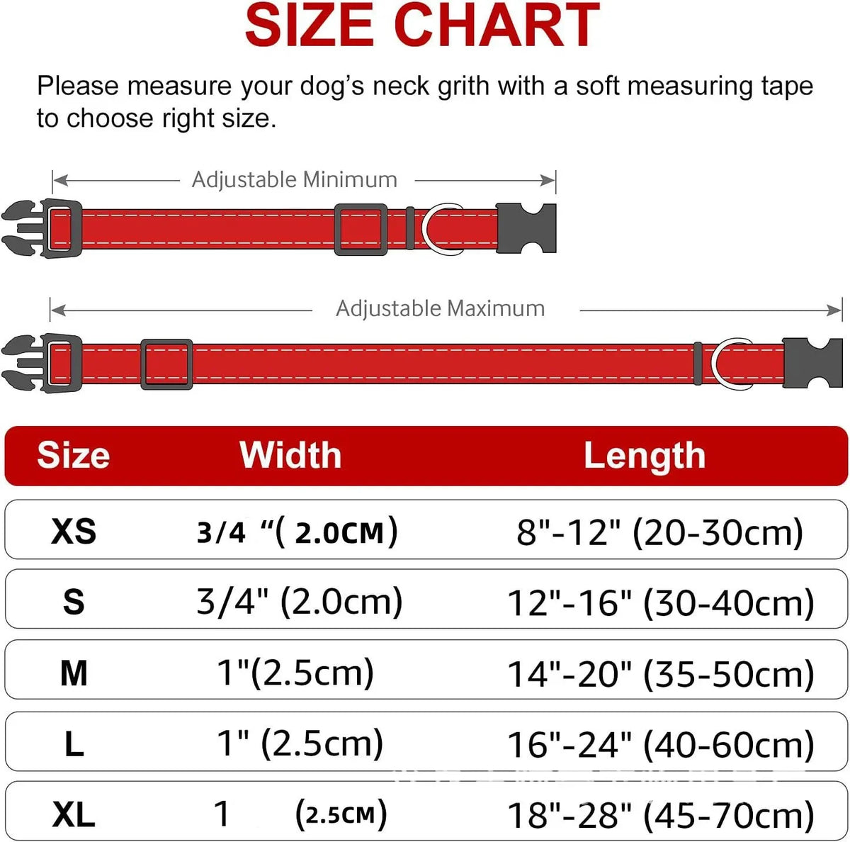 Reflective Dog Collar – Adjustable Nylon Safety Strap