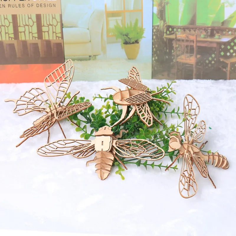 3D Insect Puzzle Wooden Educational Assembly Model for Kids