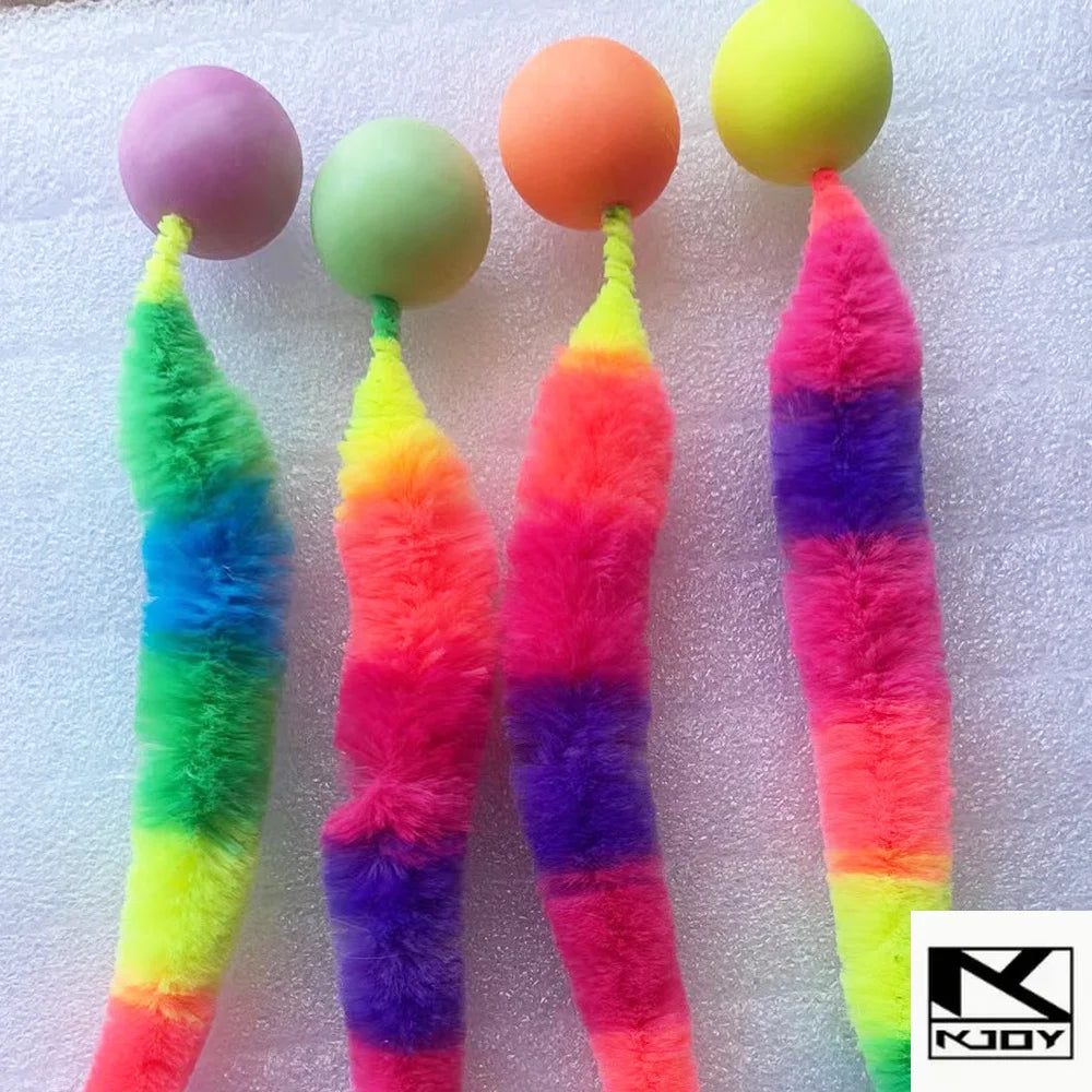 KKJoy Interactive Cat Toy - Color Caterpillar with Elastic Bouncing Ball Teasing Indoor Puzzle for Cats Pet Supplies