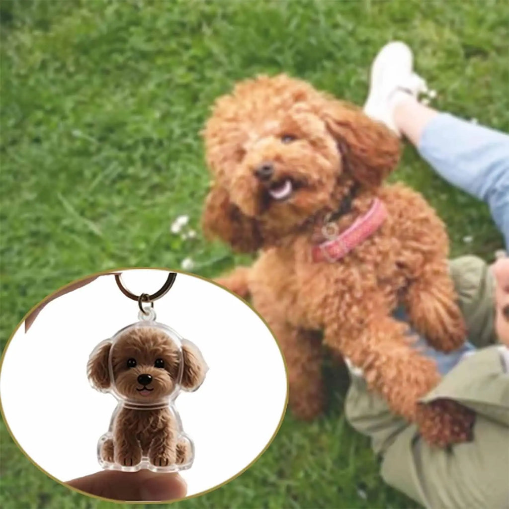Pet Hair Memorial Keychain – Cat and Dog Keepsake Pendant
