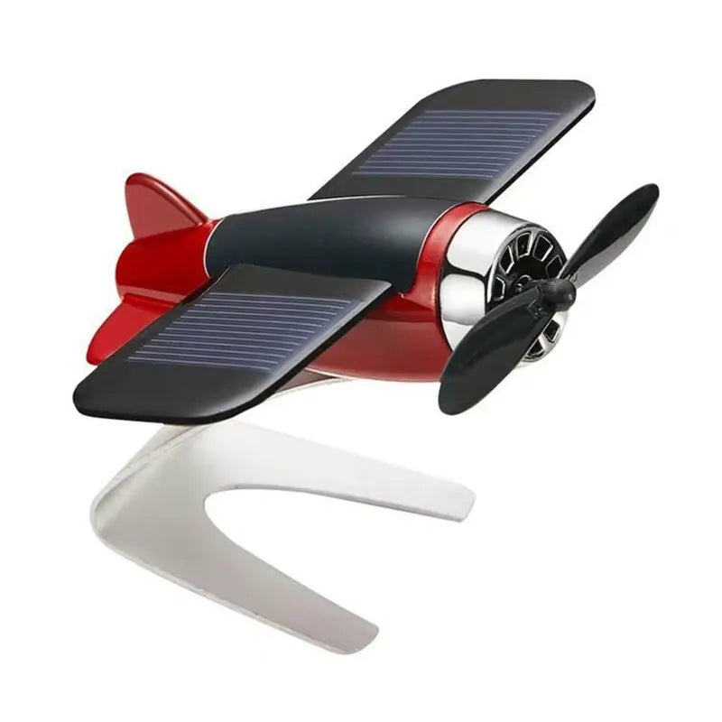 Solar Airplane Car Ornament Rotating Dashboard Decor
