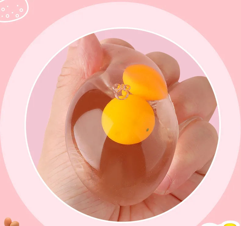 Double Yolk Egg Stress Toy – Transparent Squeeze Fidget