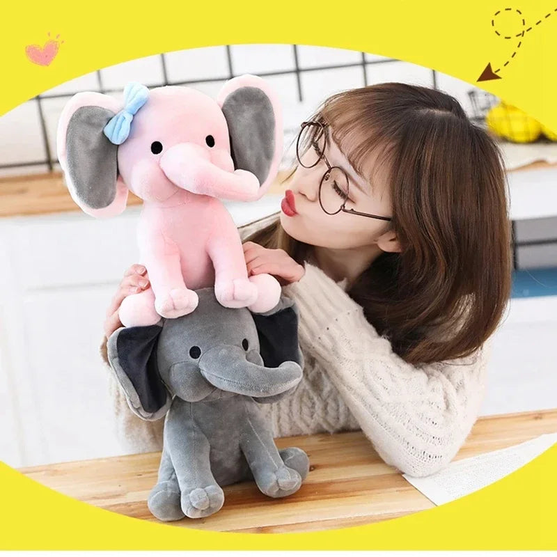 Gray Elephant Plush Toy – 25cm Soft Stuffed Animal Pillow