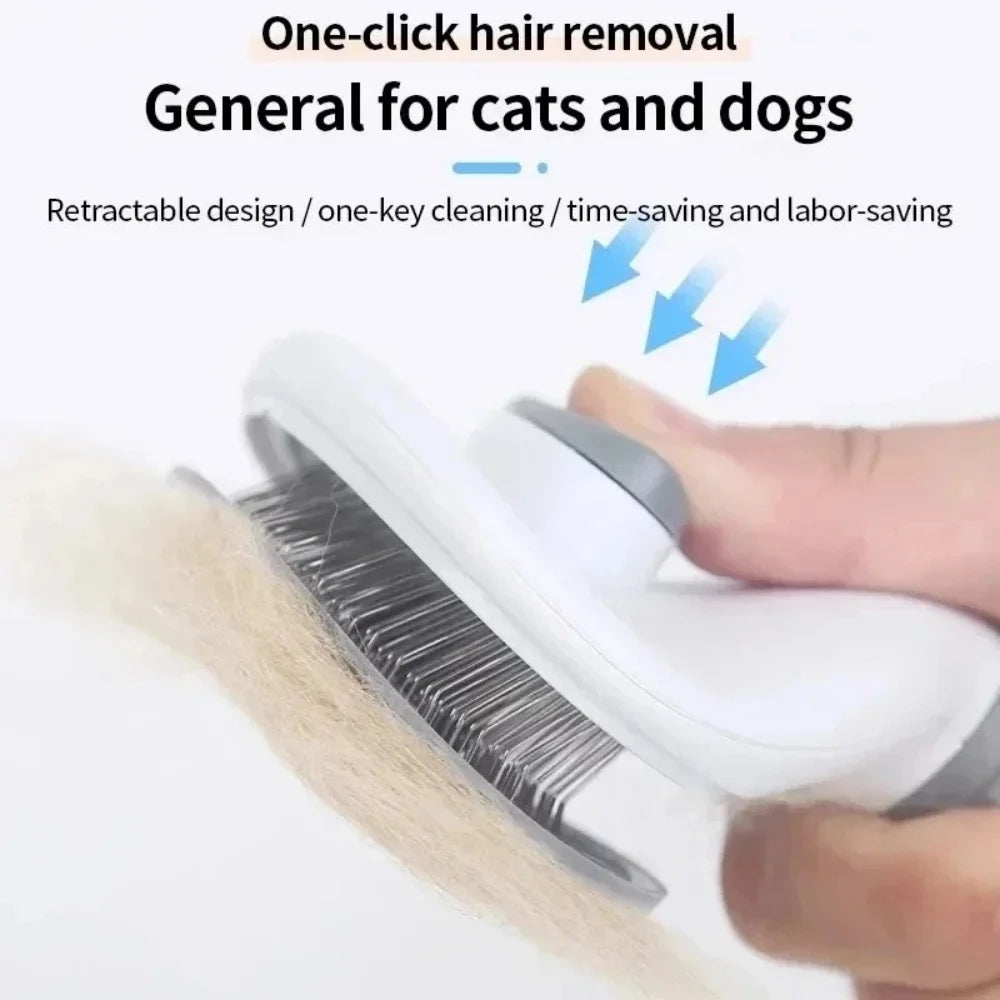 Self-Cleaning Pet Grooming Brush for Cats and Dogs