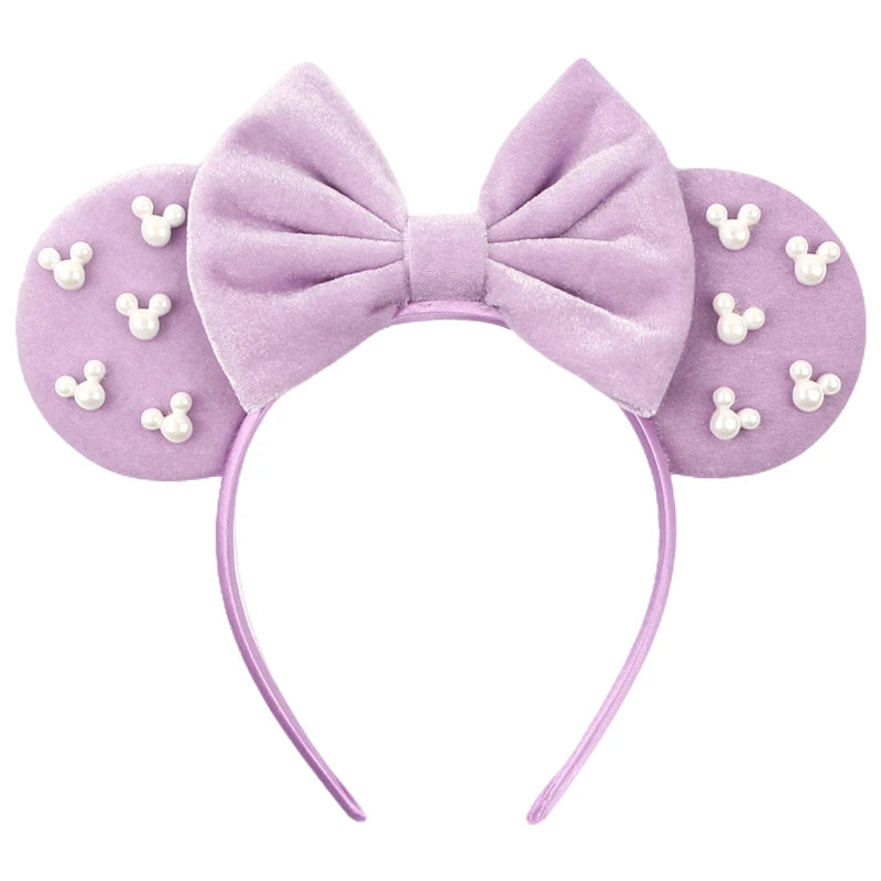 Mouse Ears Headband – Velvet Bow Hair Accessory