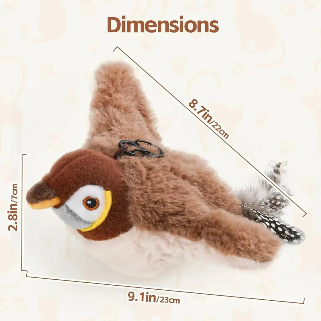 Interactive Flapping Bird Cat Toy – Rechargeable Chirping Plush