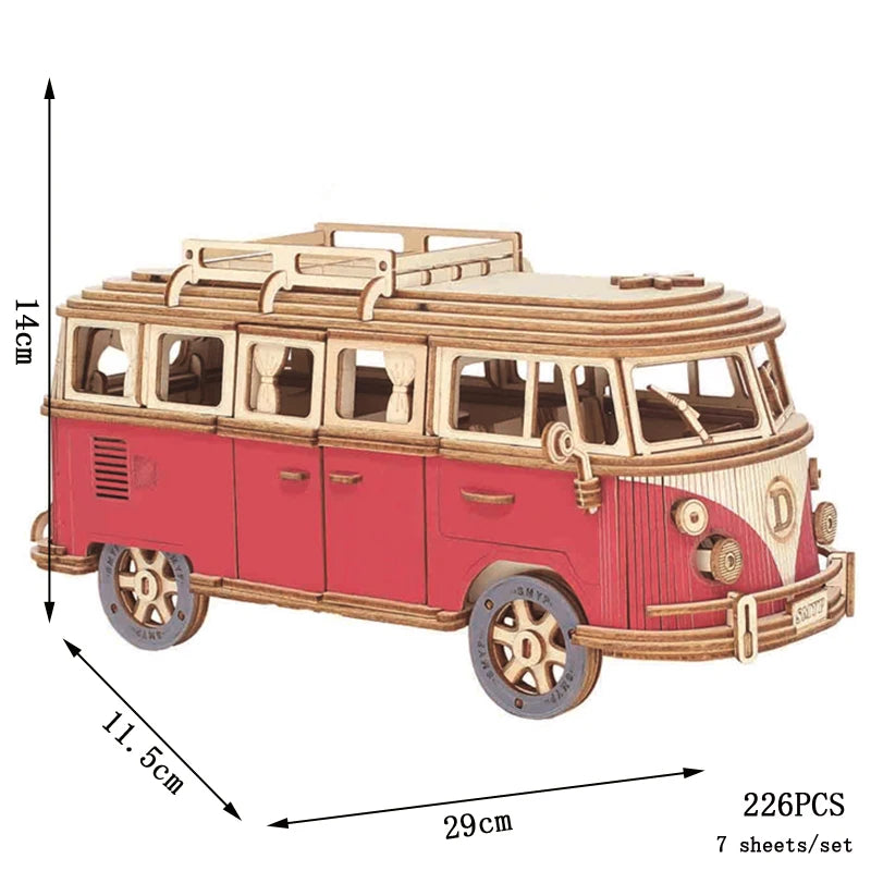 3D Wooden Puzzle DIY Vehicle Model Building Kit