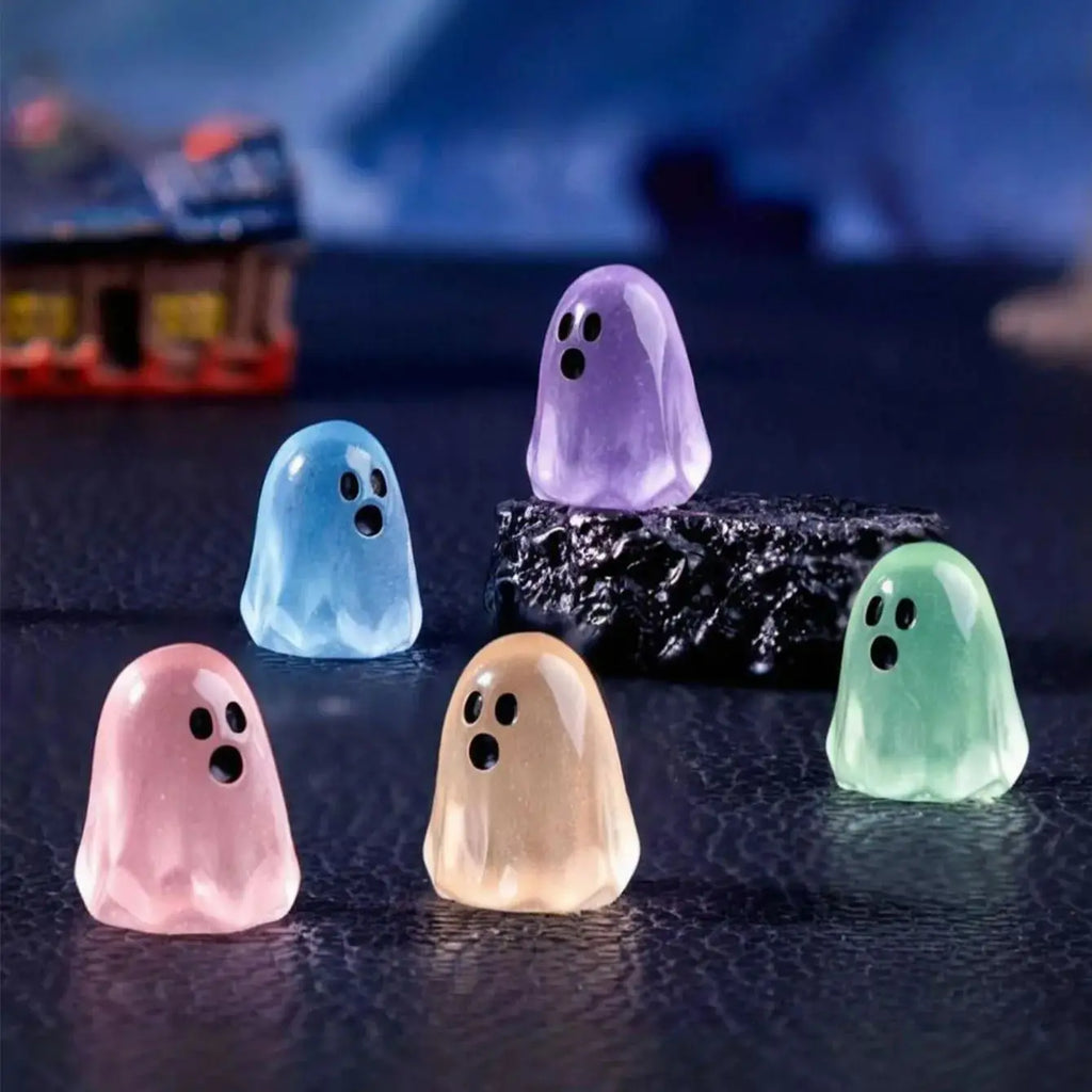 Mini Resin Ghost Figurines for Halloween Décor, 5 or 10 Pack
