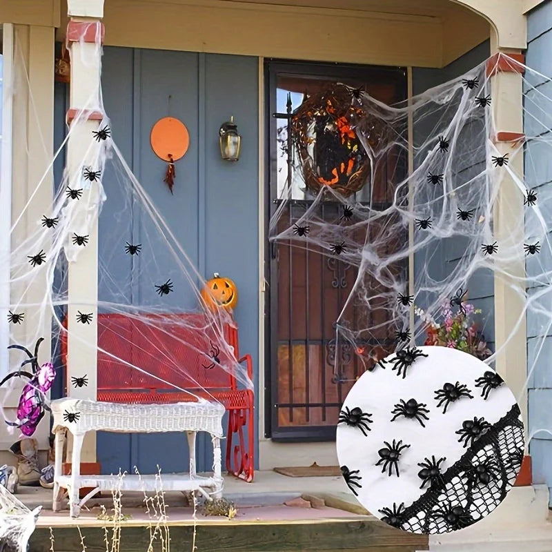 Mini Plastic Spider Decorations for Halloween Pranks & Haunted Houses