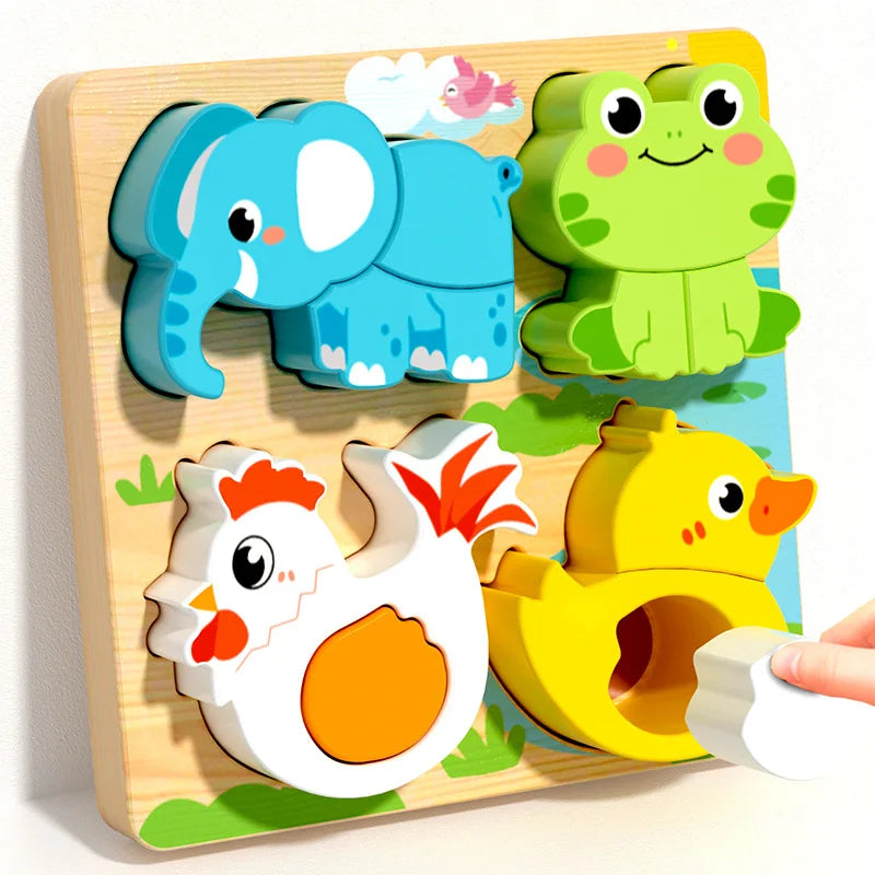 Wooden Building Blocks – Montessori Shape Matching Puzzle