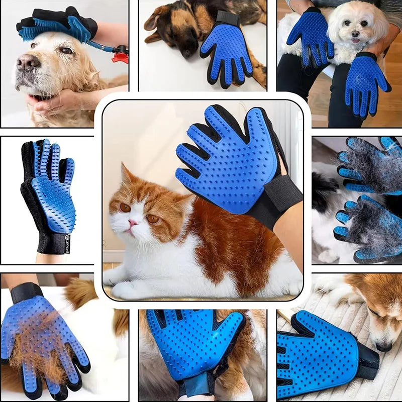 Silicone Pet Grooming Gloves for Bathing and Hair Removal