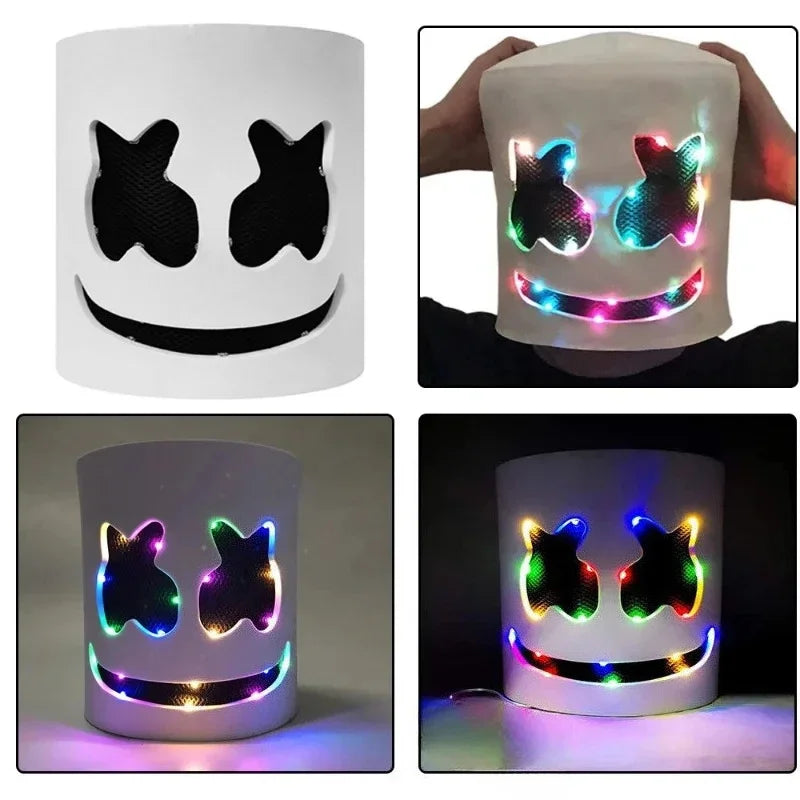 LED Halloween Mask – Light-Up DJ Costume Helmet