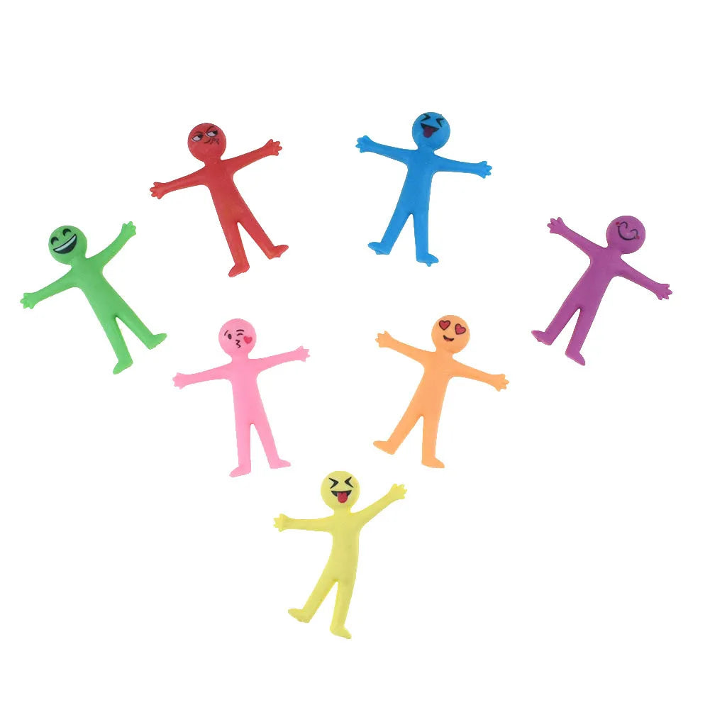 10Pcs Novelty Stretchy Stretch Toy Cute Colorful Yellow Stress Relief Stretchy Fidget Gifts TPR Soft Plastic Creative Doll Toy