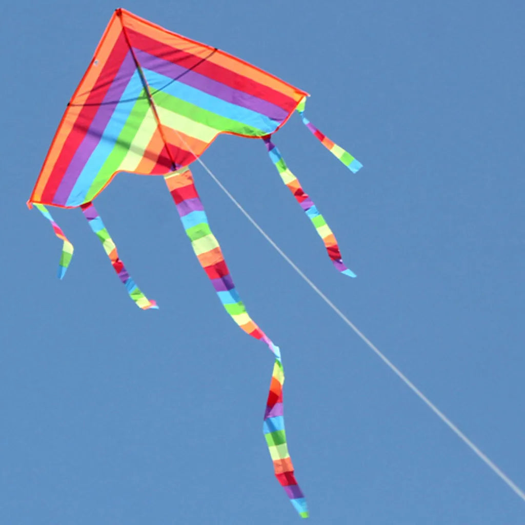 Rainbow Kite Nylon Outdoor Flying Toy with 30M String