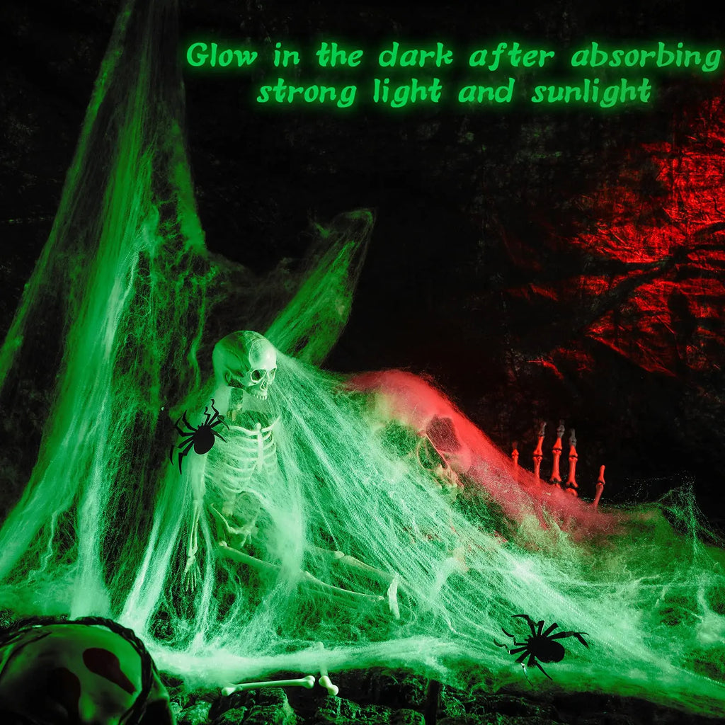 Glow-in-the-Dark Halloween Spider Web Decoration