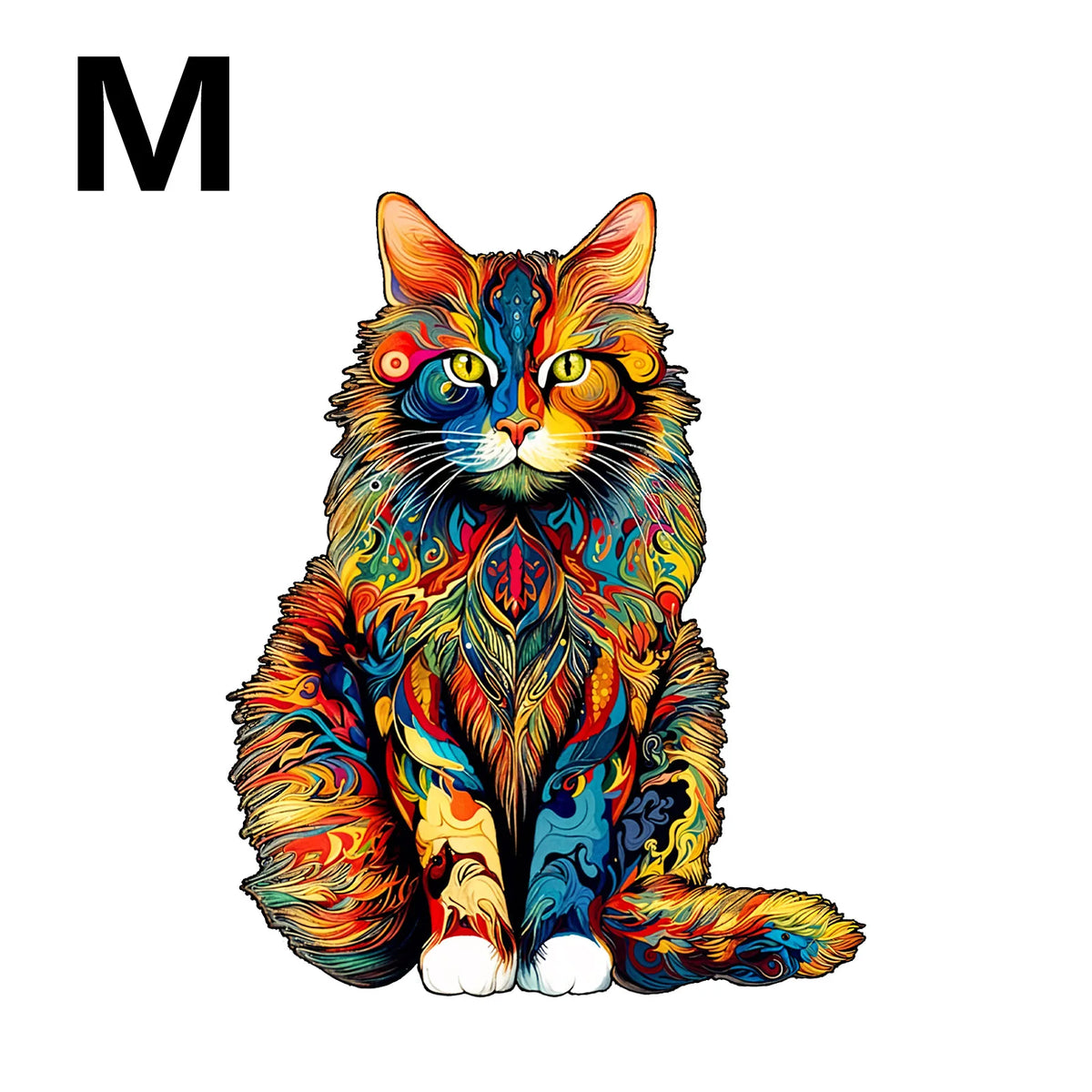 Cat Pattern Wooden Puzzle – Irregular Animal Jigsaw