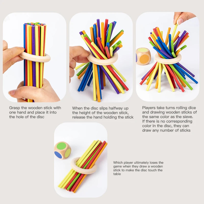 Wooden Stick Picking Game – Montessori Family Board Game