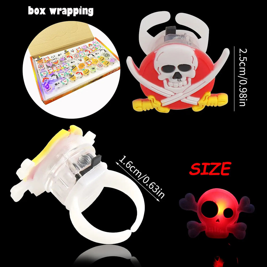 Halloween Light Up Rings – 50 Pcs LED Party Favors