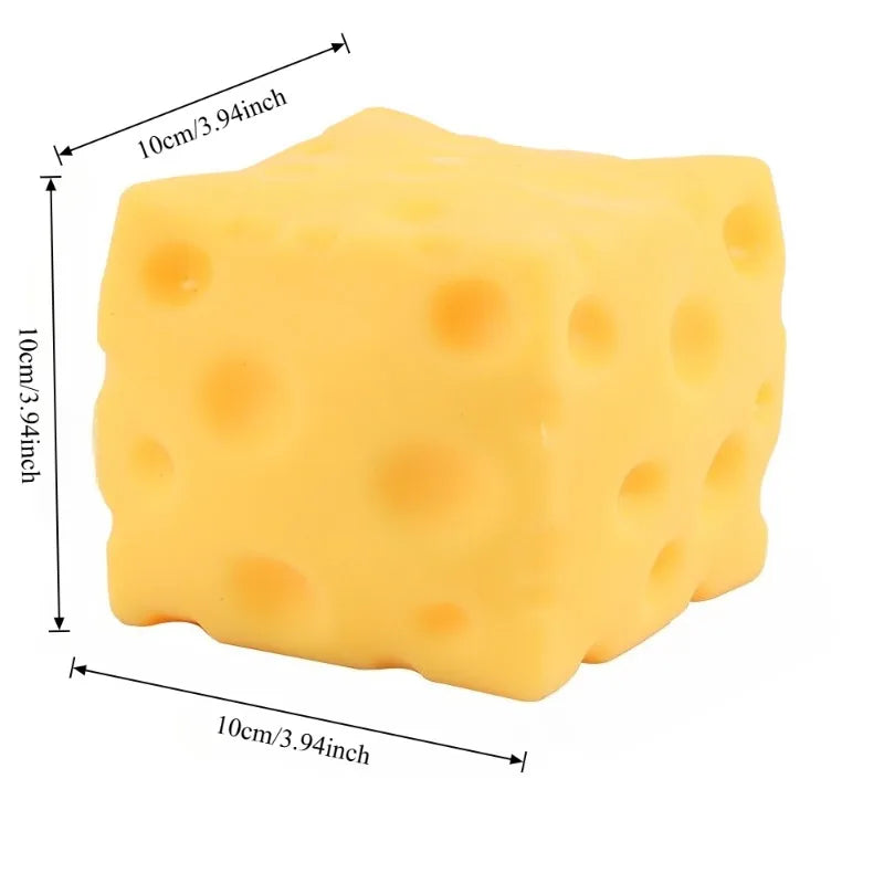 Giant Cheese Squishy Toy – Slow-Rising Cube Fidget