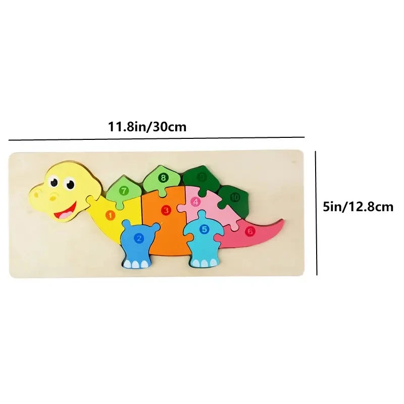Wooden Kids Puzzle Animal Dinosaur Traffic Jigsaw Toy