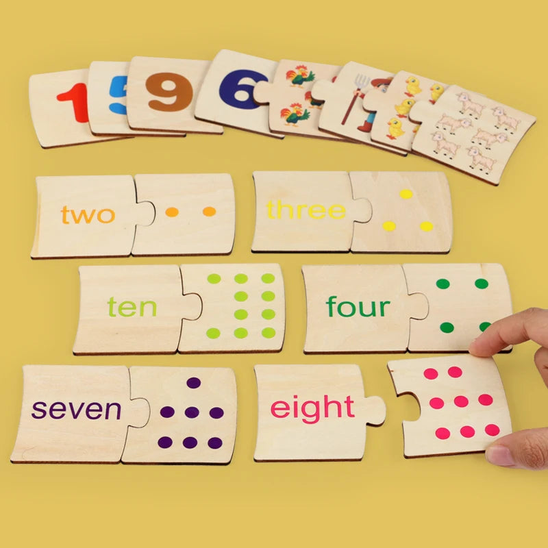 Wooden Matching Puzzle – Animal & Food Magnetic Learning Game