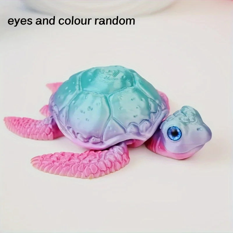 3D Printed Turtle Ornament Colorful Animal Home Decor