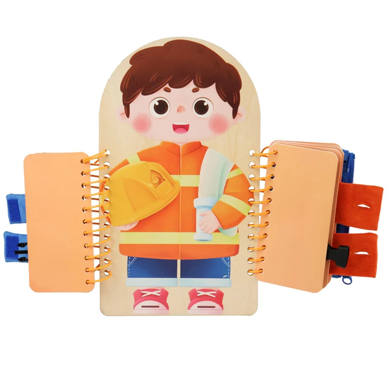 Wooden Montessori Busy Board for Toddlers, Multilayer Learning Toy