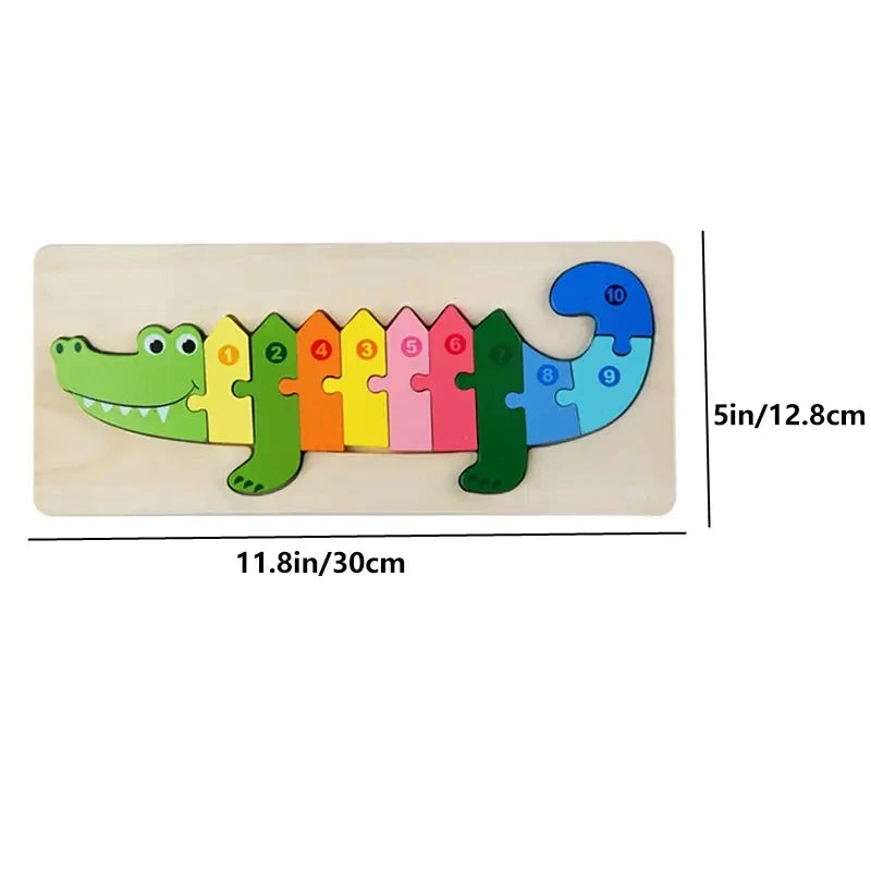 Wooden Kids Puzzle Animal Dinosaur Traffic Jigsaw Toy