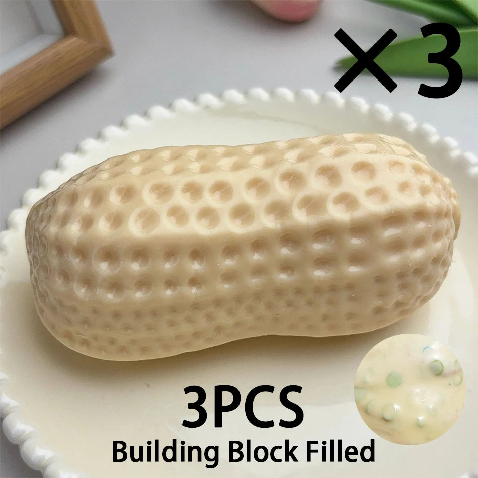 Peanut Squishy Stress Ball 2 Styles Food Fidget Toy